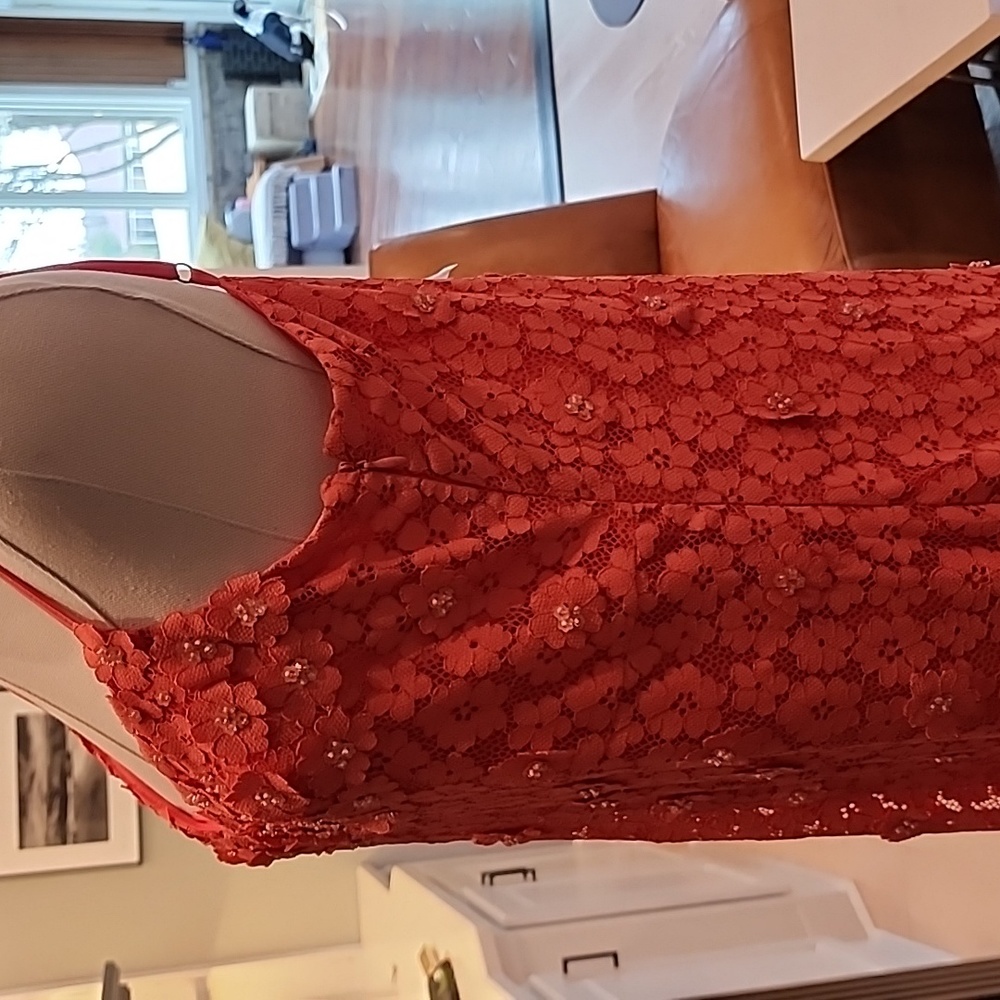 Michael Michael Kors Embellished Coral Peach Size Large Dress - Picture 14 of 14
